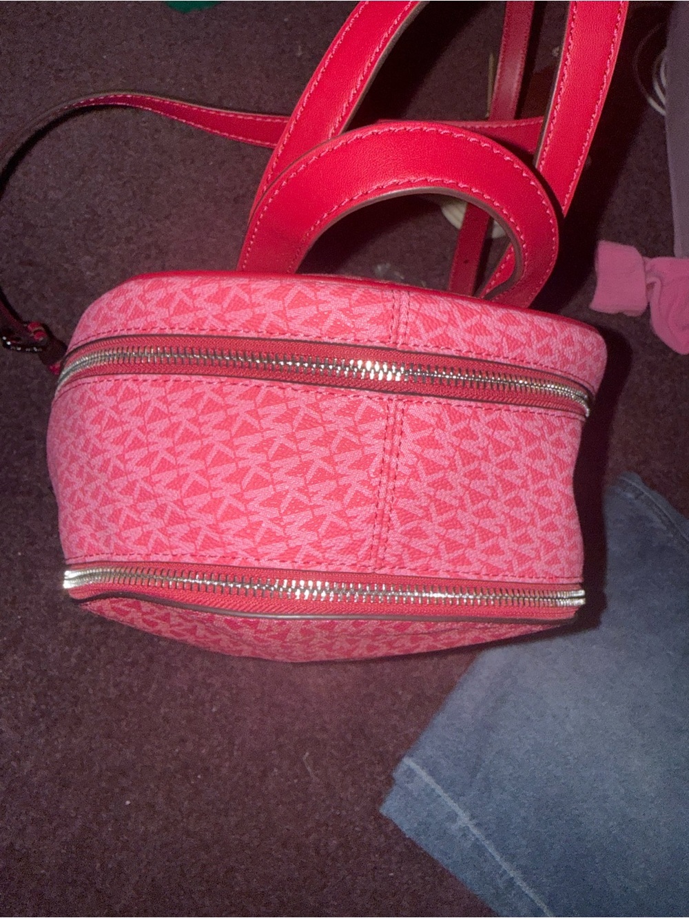 NEW Michael Kors Rhea Medium Color-Block Signature Logo Backpack - Picture 8 of 11